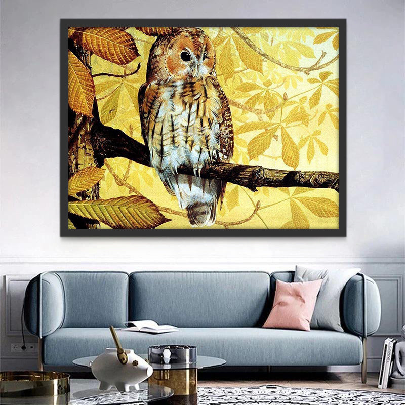 Hibou en Automne Peinture par Numéros