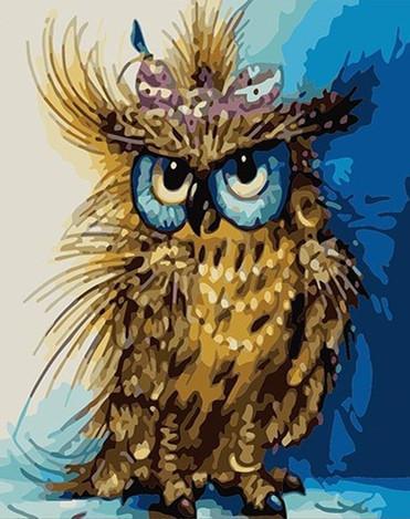 Hibou Gribouillé Peinture par Numéros