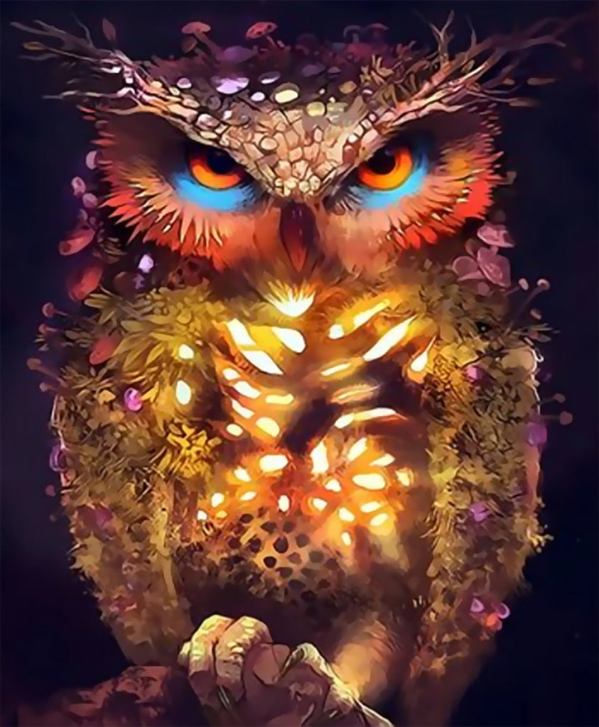 Hibou Lumineux Peinture par Numéros