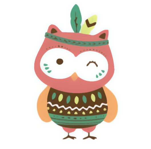 Hibou Rouge Cartoon Peinture par Numéros