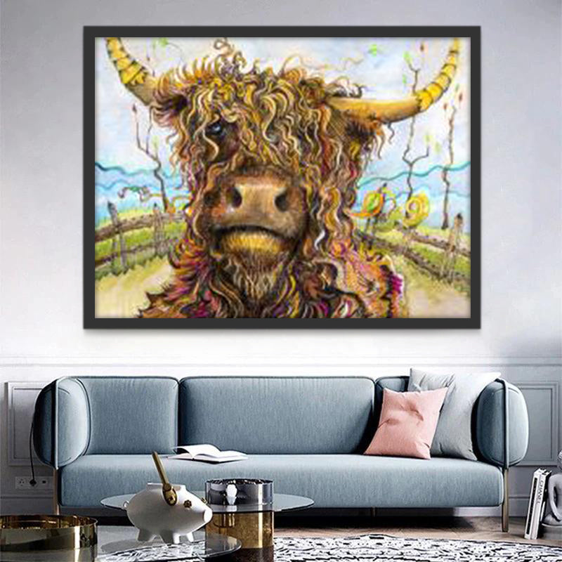 Highland Bouclée Peinture par Numéros