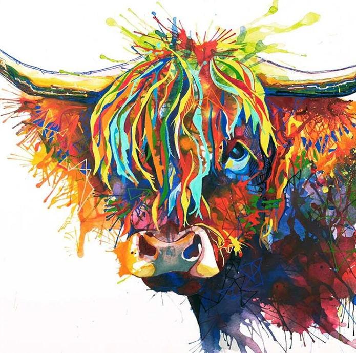 Highland Yak Coloré Peinture par Numéros