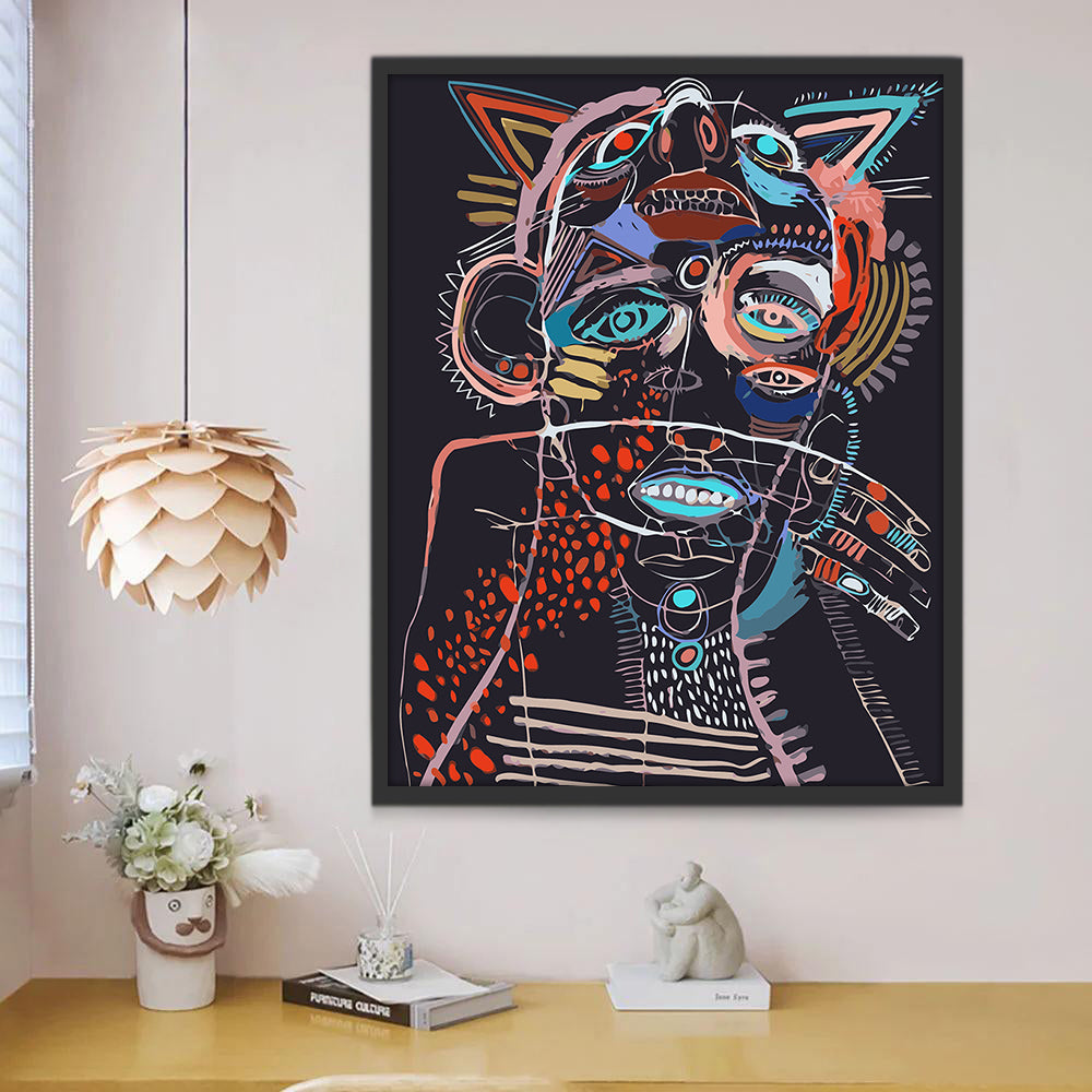 Homme Art Abstrait Cyber Peinture par Numéros