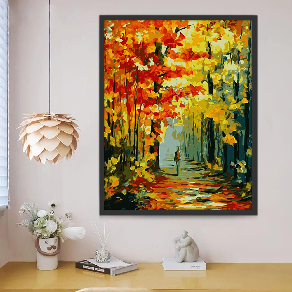 Homme et Arbres Peinture par Numéros