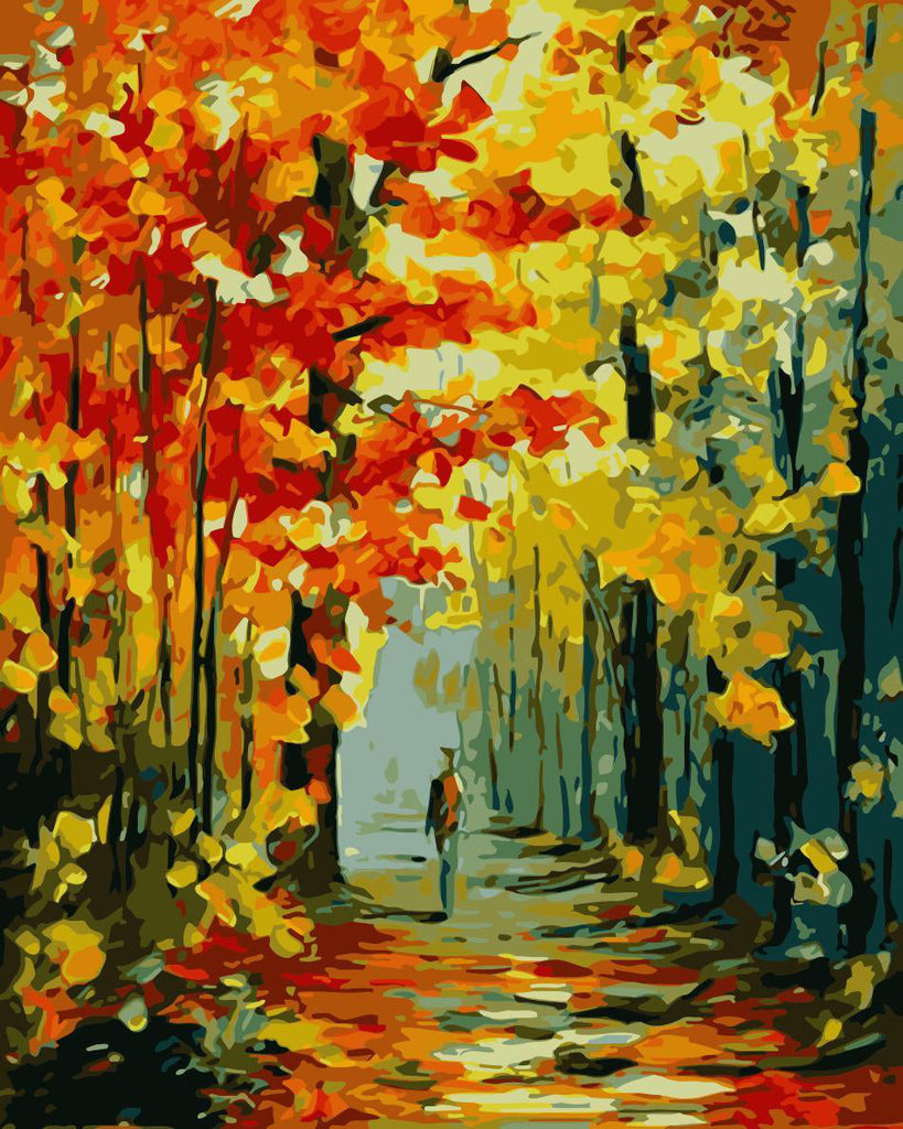 Homme et Arbres Peinture par Numéros