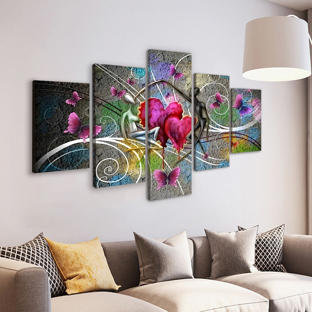 Homme et Coeurs 5 Partie Peinture par Numéros