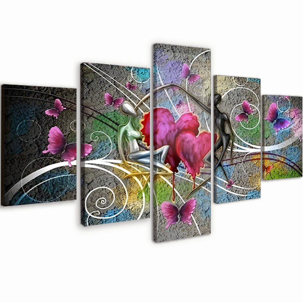 Homme et Coeurs 5 Partie Peinture par Numéros