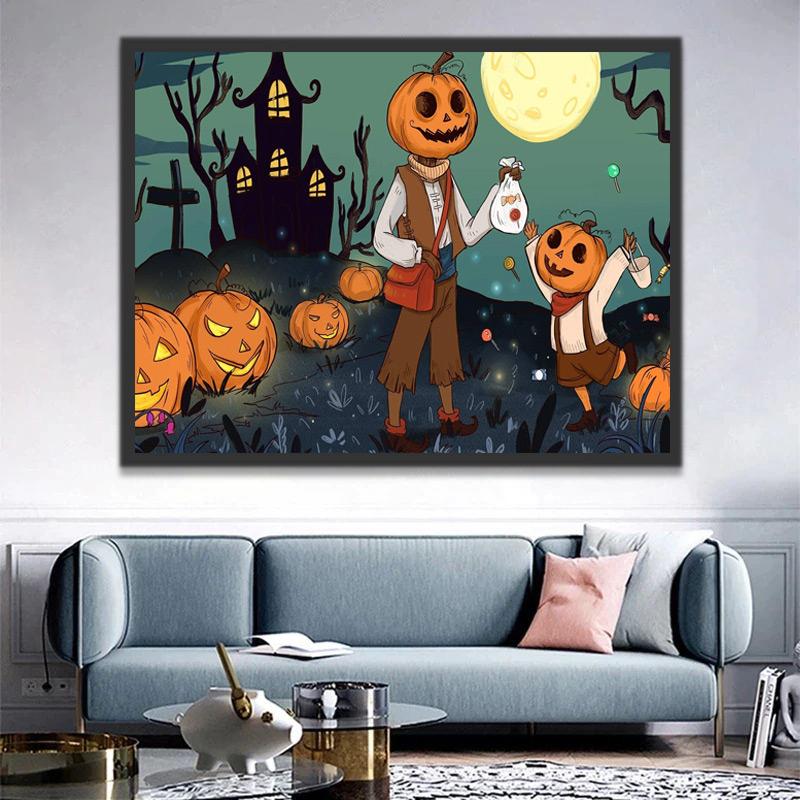 Hommes Citrouilles Peinture par Numéros