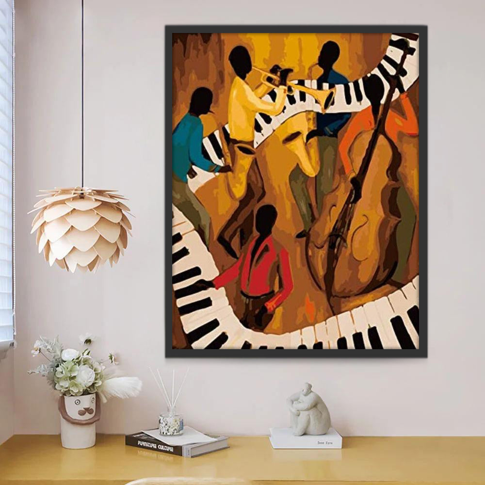 Hommes et Musique Art Abstrait Peinture par Numéros