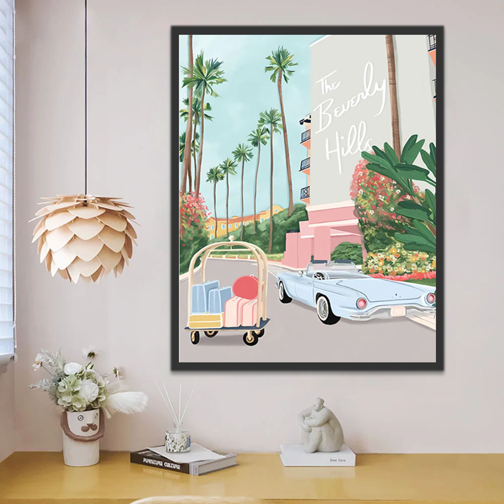 Hôtel Beverly Hills Peinture par Numéros