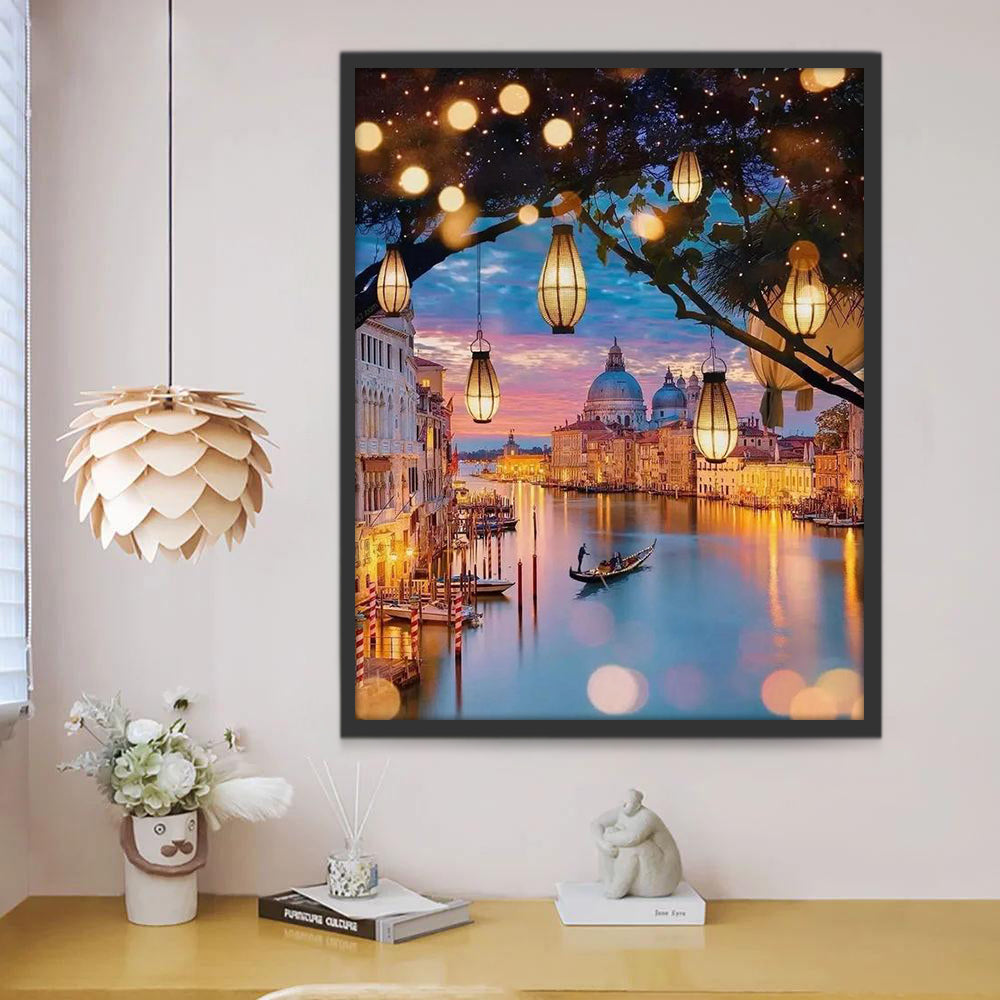 Italie Paysage Ville Peinture par Numéros