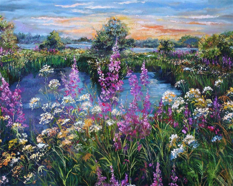 Jardin de Style Anglais Coloré Peinture par Numéros