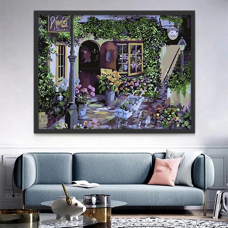 Jardin Maison Peinture par Numéros