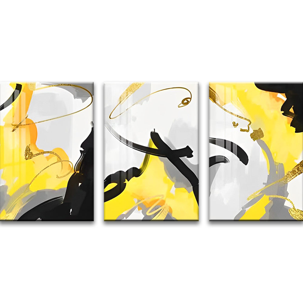 Jaune Noir et Gris 3 Partie Peinture par Numéros