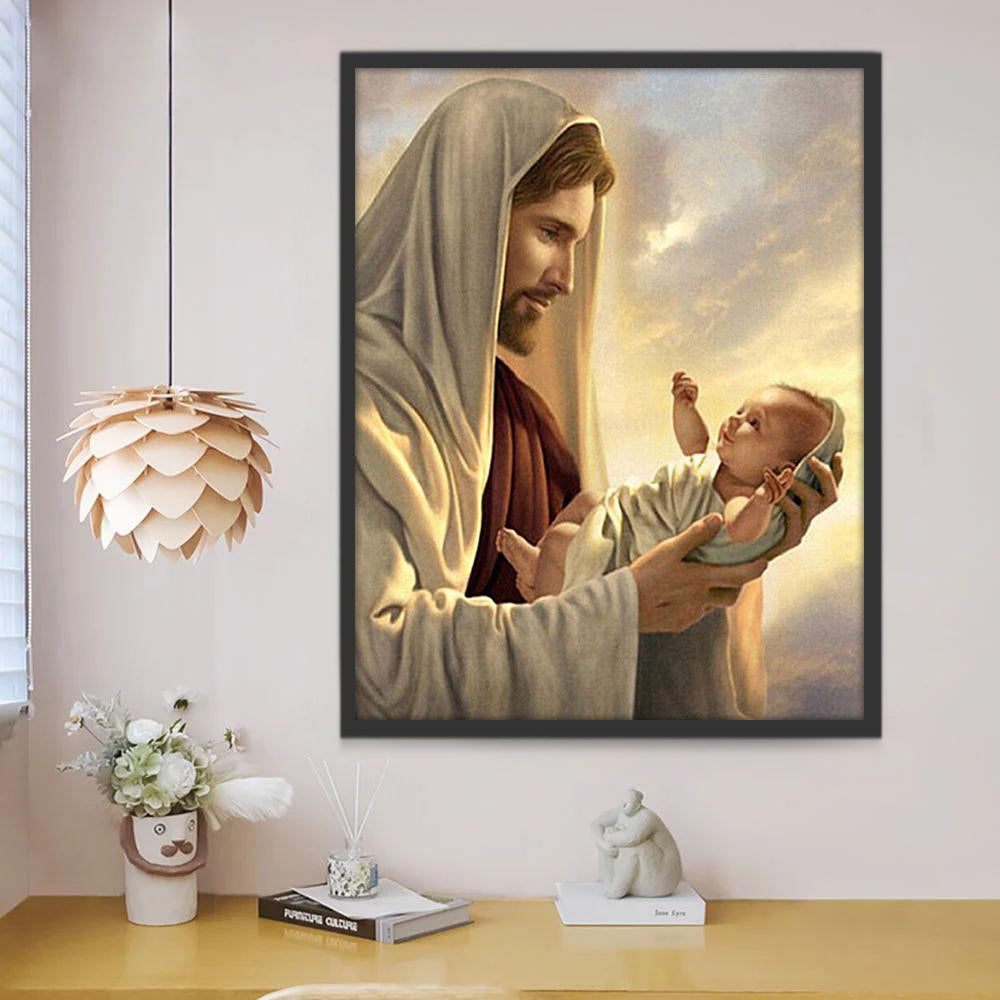 Jésus et bébé Peinture par Numéros