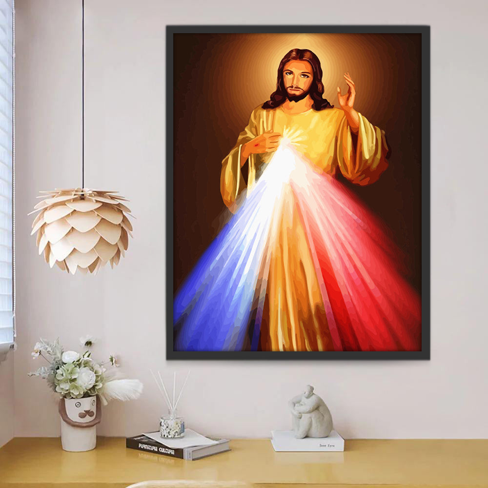 Jésus et la lumière sainte Peinture par NuméroS