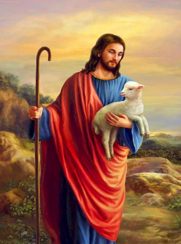 Jésus et l'Agneau Peinture par Numéros