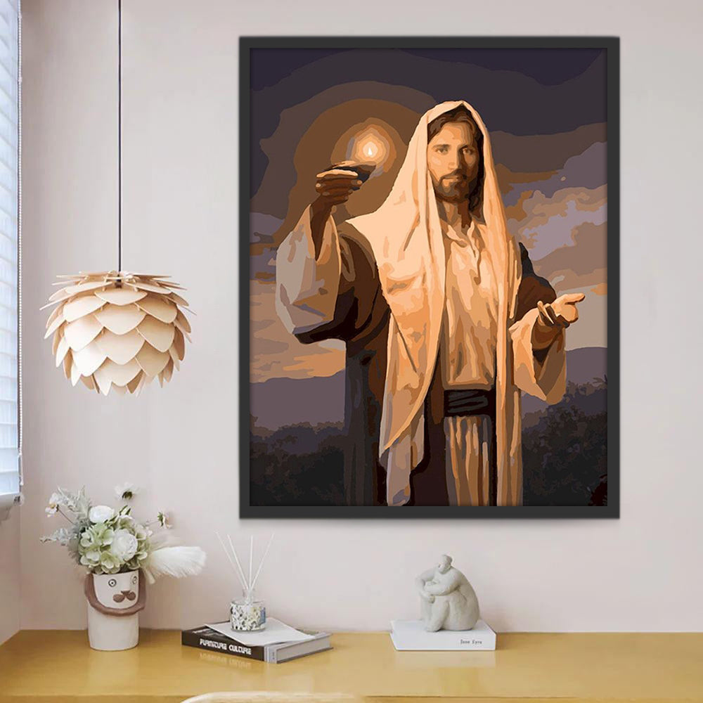 Jésus et lampe Peinture par Numéros