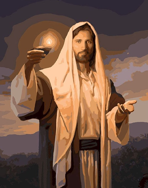 Jésus et lampe Peinture par Numéros
