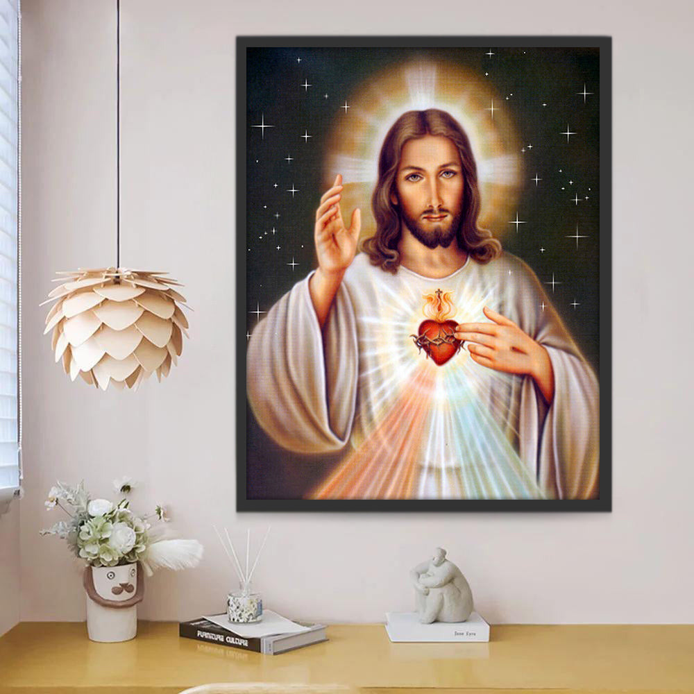 Jésus et Sacré-Cœur Peinture par Numéros