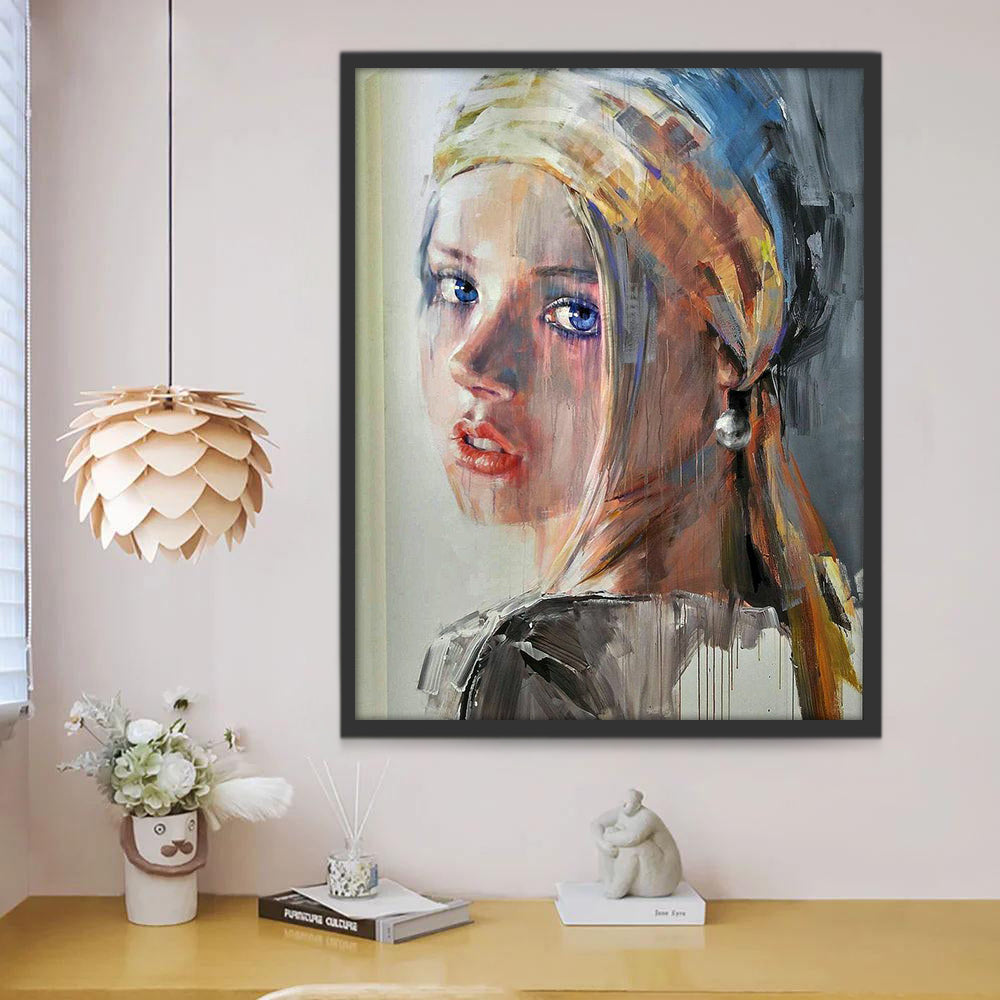 Jeune Fille à la perle Peinture par Numéros