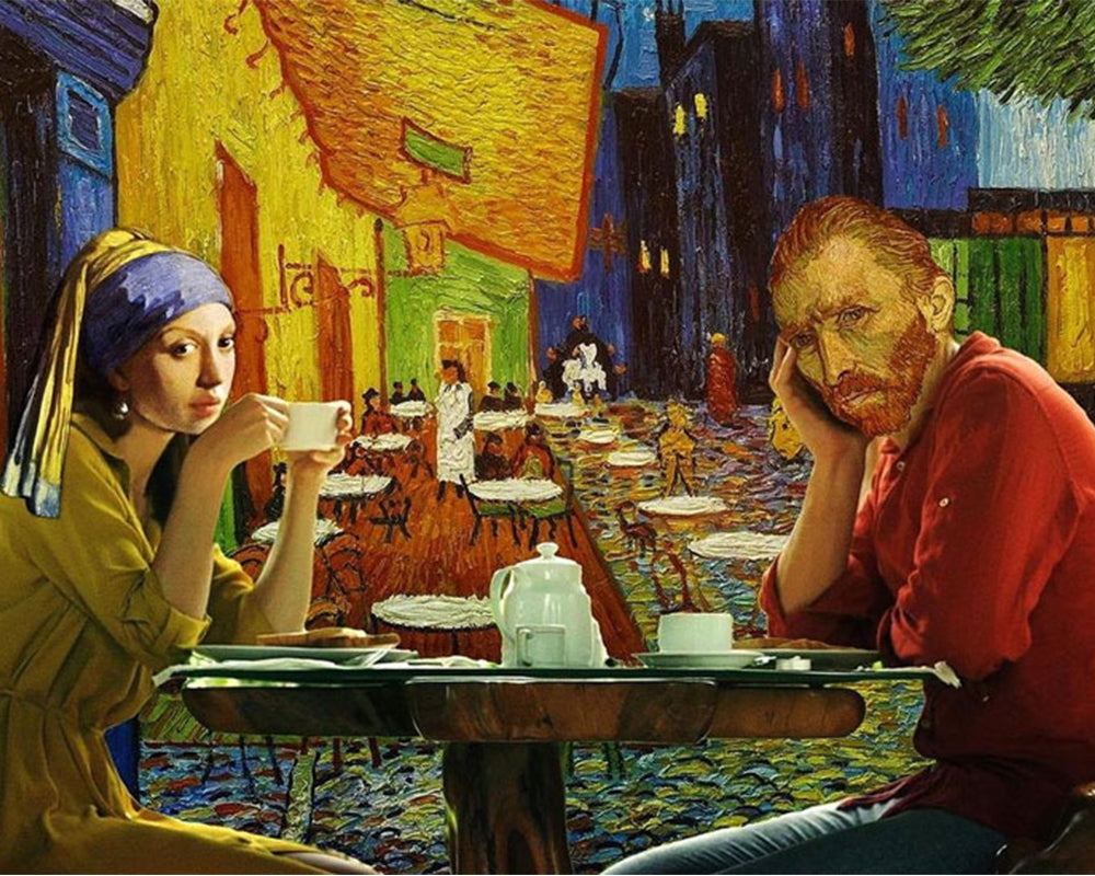 Jeune Fille aux boucles d'oreilles de perles et Van Gogh Peinture par Numéros