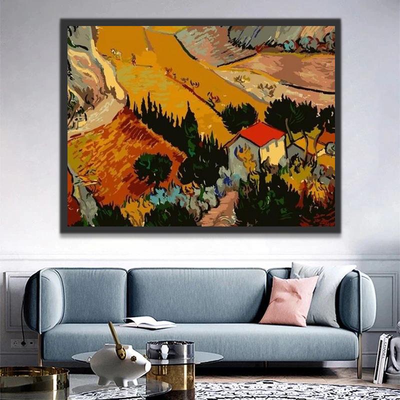 Joli Paysage Art abstrait Peinture par Numéros