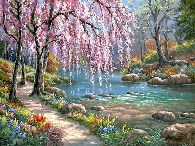Joli Paysage Naturel Peinture par Numéros