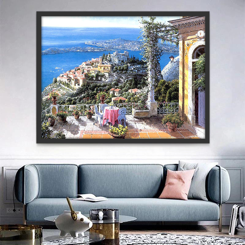 Joli Vue sur la Mer Peinture par Numéros