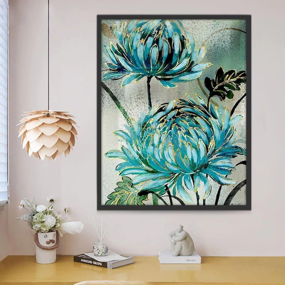 Jolies Fleurs Bleues Peinture par Numéros