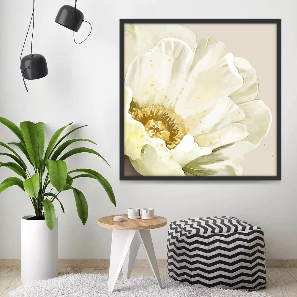 Jolies Pivoine Blanches Peinture par Numéros