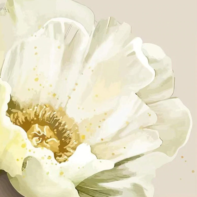 Jolies Pivoine Blanches Peinture par Numéros