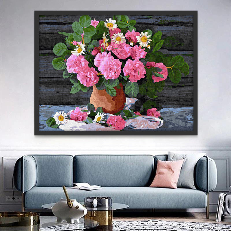Jolies Pivoines Fleur Peinture par Numéros
