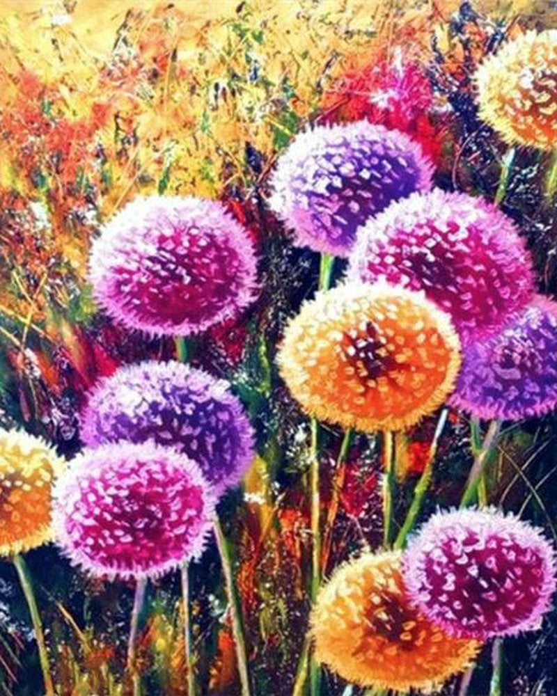 Jolis Plantes Pissenlits Peinture par Numéros