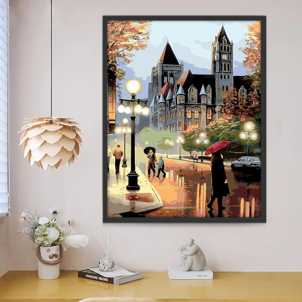 Journée pluvieuse à Bruges Peinture par Numéros