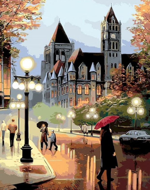 Journée pluvieuse à Bruges Peinture par Numéros