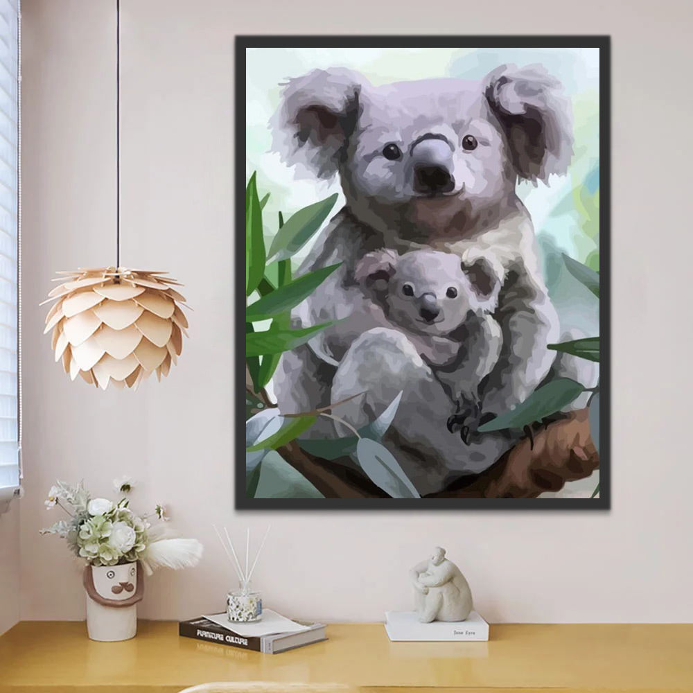 Koala Mère et Bébé Peinture par Numéros