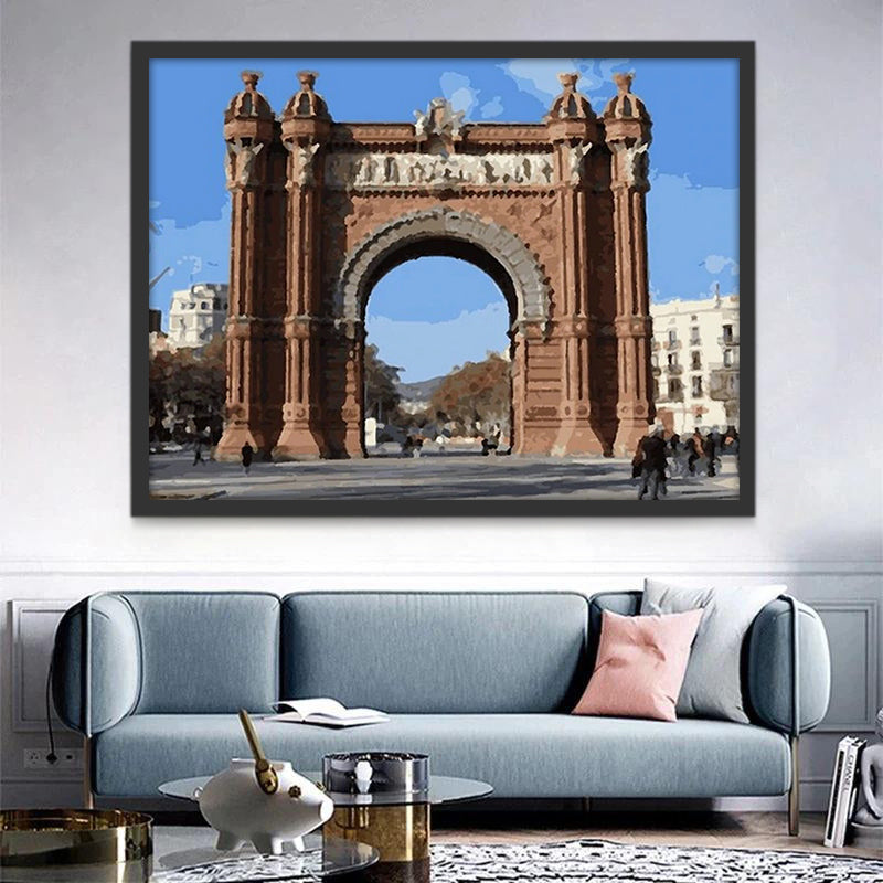 L'arc de Triomphe de Barcelone Peinture par Numéros