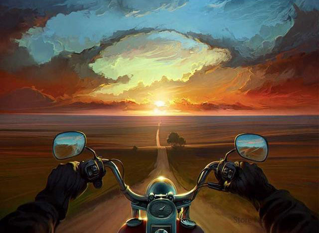 L'Ouest Américain et la Moto Peinture par Numéros