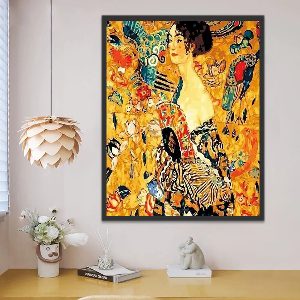 La Femme à l'éventail Peinture par Numéros