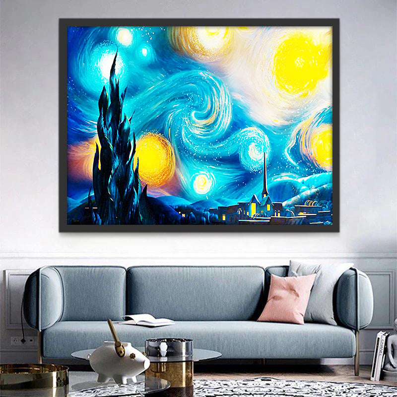 La Nuit Étoilée Peinture par Numéros