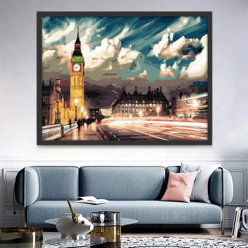 La Nuit Tombe sur Londres Peinture par Numéros