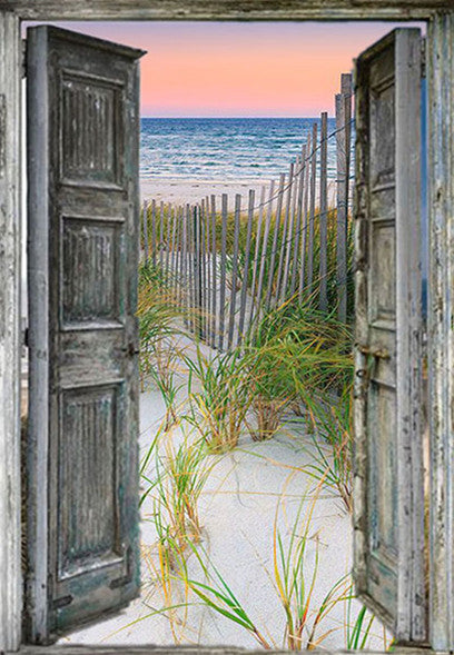 La Plage à l'Extérieur de la Porte et Herbes Peinture par Numéros