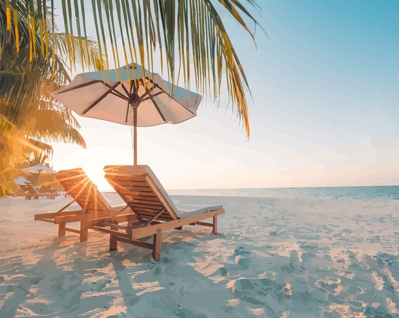 La Vie à la Plage Peinture par Numéros