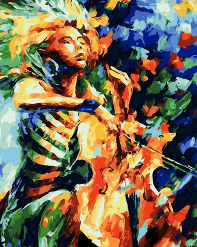 La Violoncelliste Peinture par Numéros