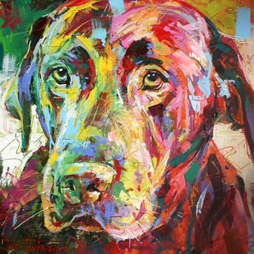 Labrador Noir avec des Taches Peinture par Numéros
