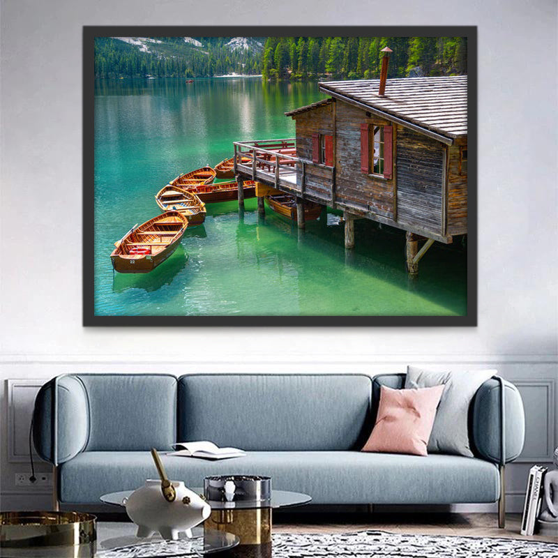 Lac de Braies Peinture par Numéros