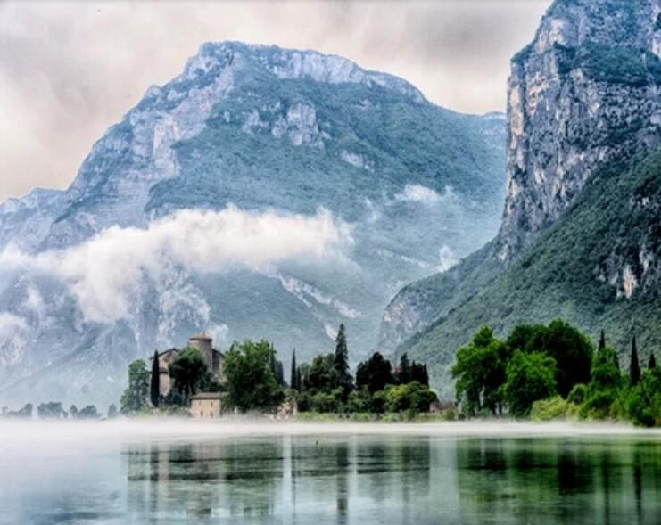 Lac de Toblino Peinture par Numéros