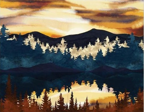 Lac et Forêt Peinture par Numéros