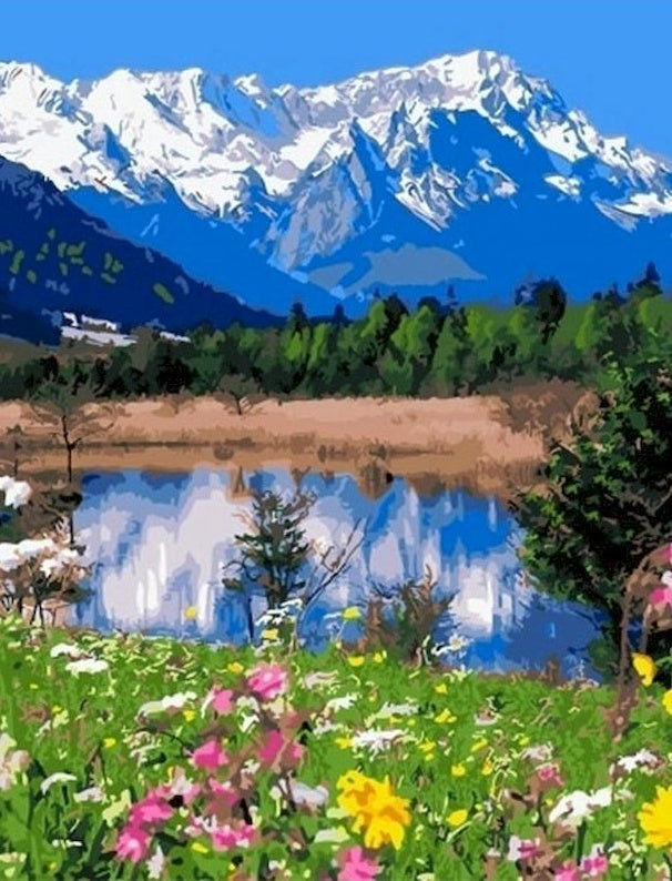 Lac et Montagnes Peinture par Numéros PBNNATL329